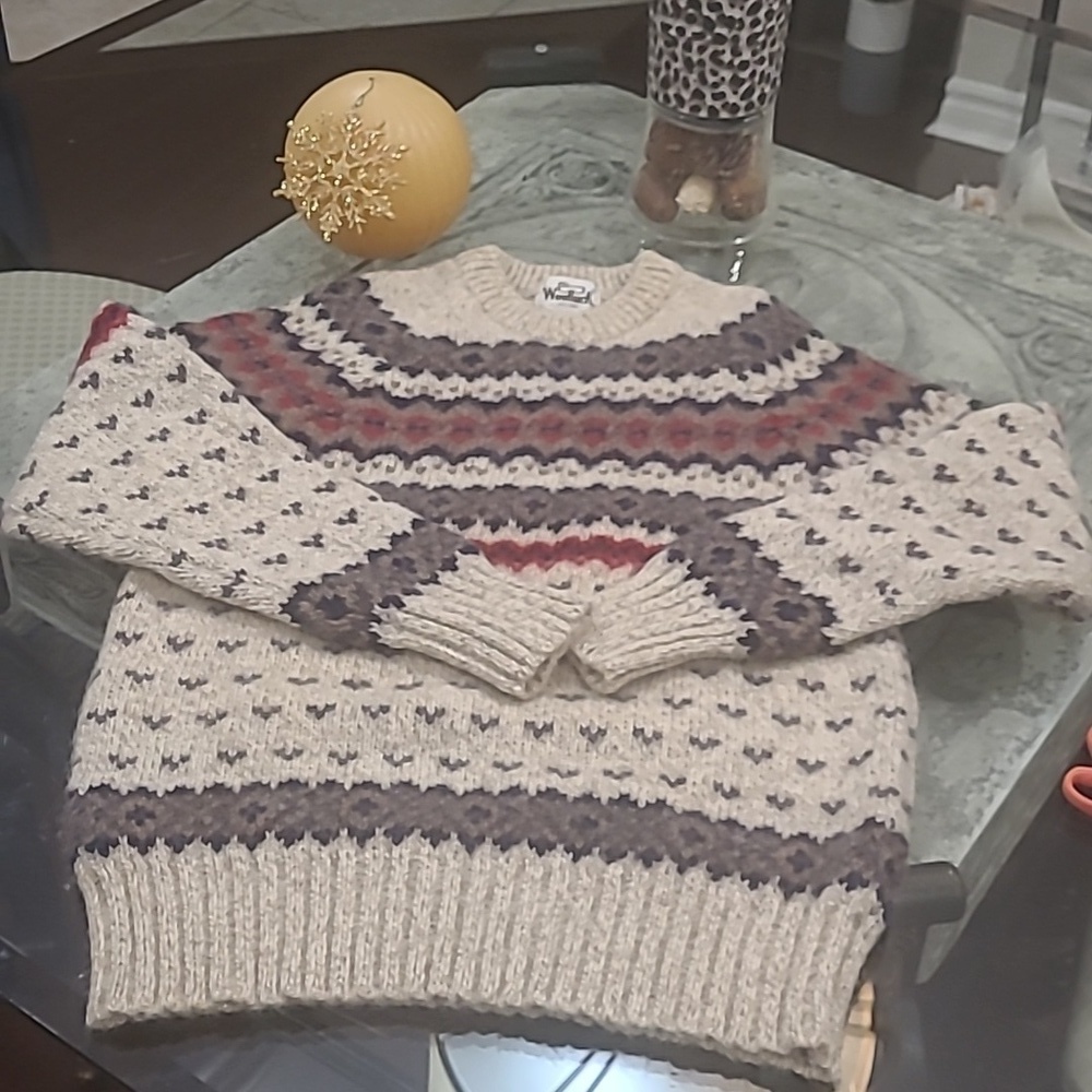 WOOLRICH MEN'S WOOL KNITTED CHUNKY COASTAL SWEATER SMALL